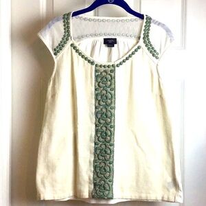 Anthropologie Deletta 🌴 Blouse cotton wool blend made in India